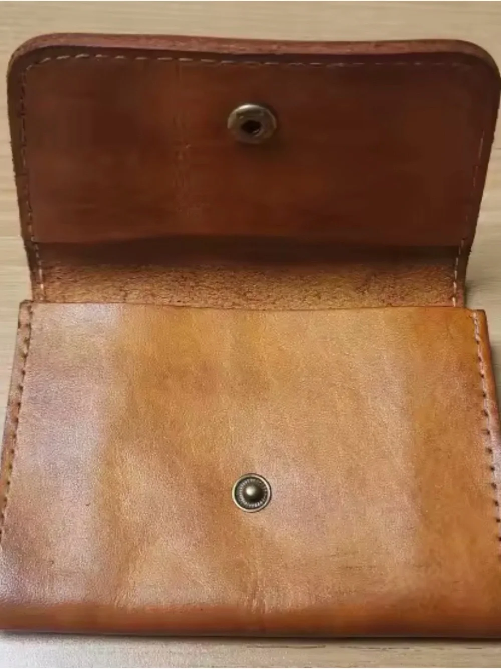 Genuine Leather Snap Wallet in Cognac Brown Good Quality Vintage Brand New!